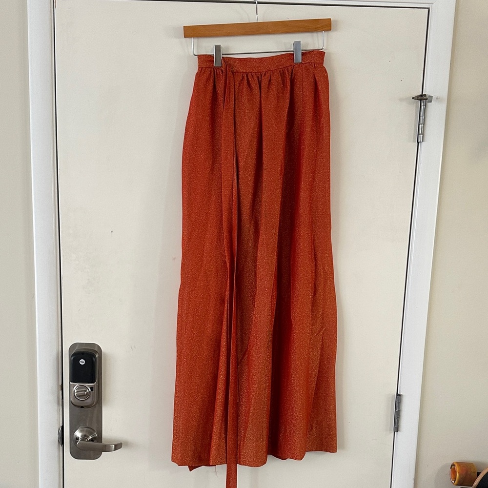 Rust Orange Vintage Wrap Skirt